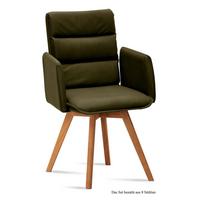 ARMLEHNSTUHL (8er-Set) Dodie 52x92x60 Eiche geölt/Khaki - Dunkelgrün/Eichefarben, Kunststoff (60/92/52cm) - 58aufmkessel