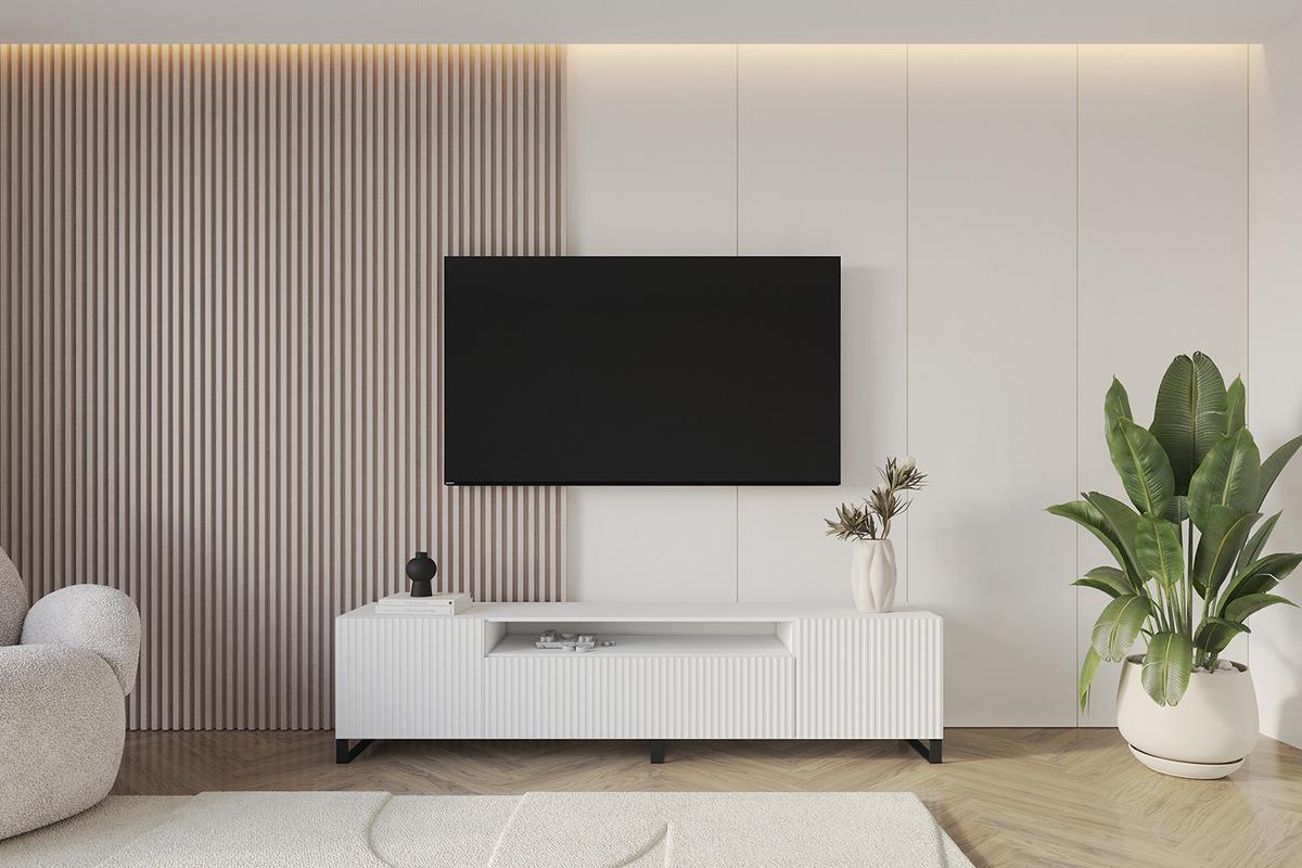 LOWBOARD NOA-2-S 200x53x41 cm - Weiß - Schwarz/Weiß, Holzwerkstoff (200/53/41cm) - ALTDECOR