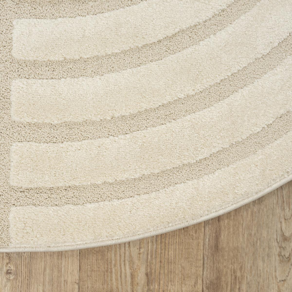 KURZFLORTEPPICH Geometrisch CETINA Polypropylen Creme 160 x 230 cm - Beige, Textil (160/230cm) - KADIMA DESIGN