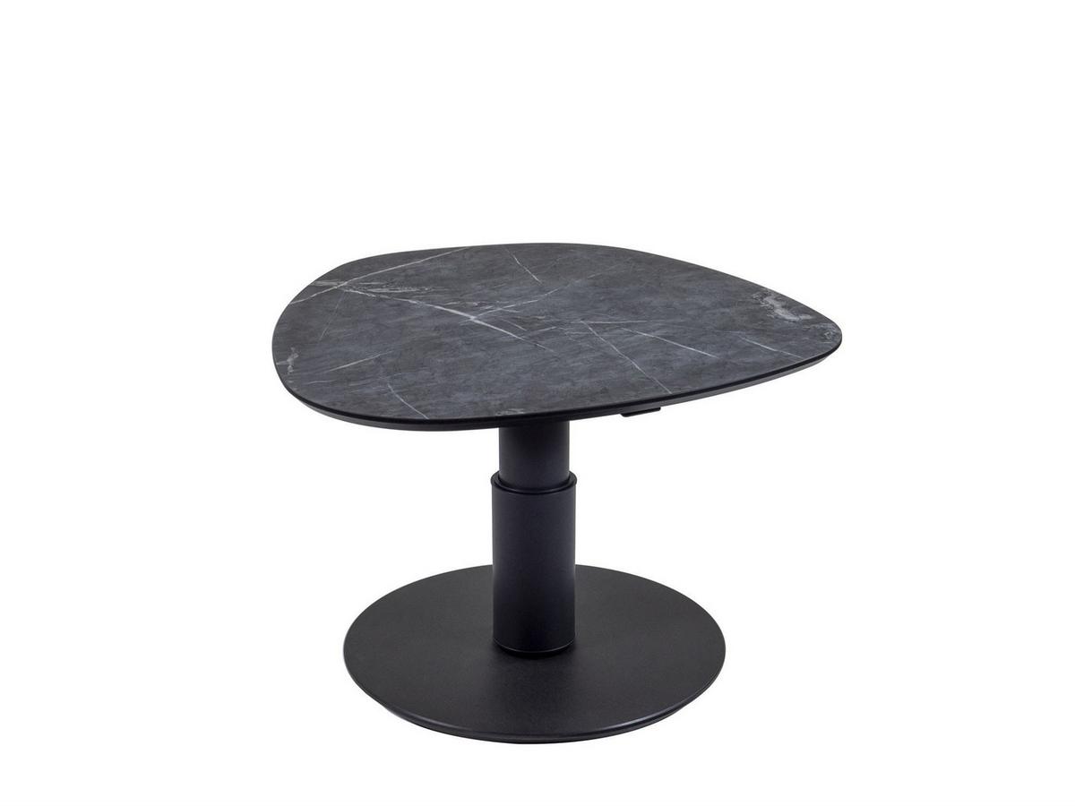 COUCHTISCH Cemile 80x80x39 höhenverstellbar Anthrazit/Marble Grigio - Schwarz, Keramik (80/80/39cm) - 58aufmkessel