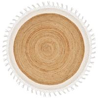 TEPPICH Marts geflochten 140/140 - Beige, Naturmaterialien (140/140cm) - Beliani