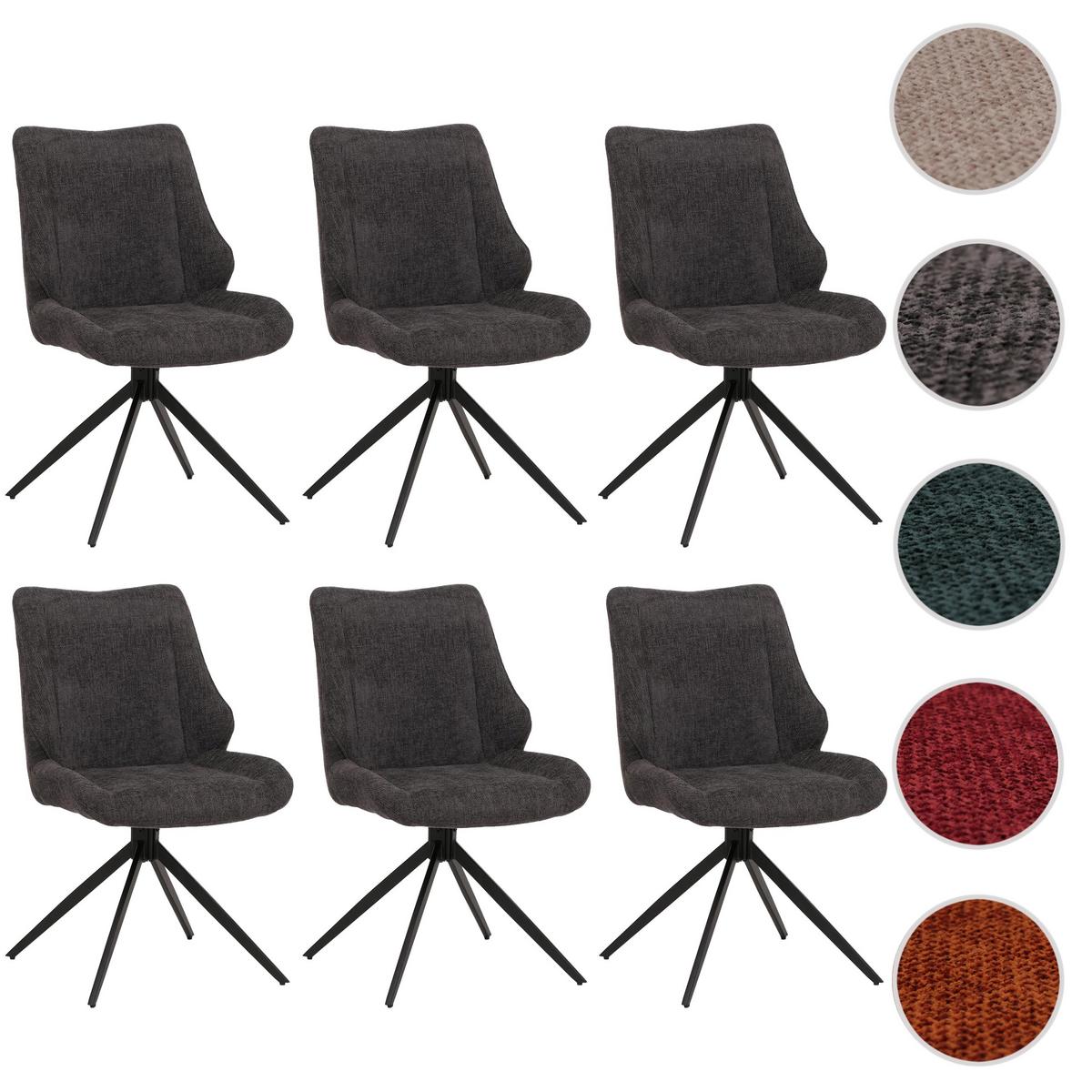 ESSZIMMERSTUHL Schwarz, Grau 6er-Set - Schwarz/Grau, Textil (55/88/62cm) - MCW