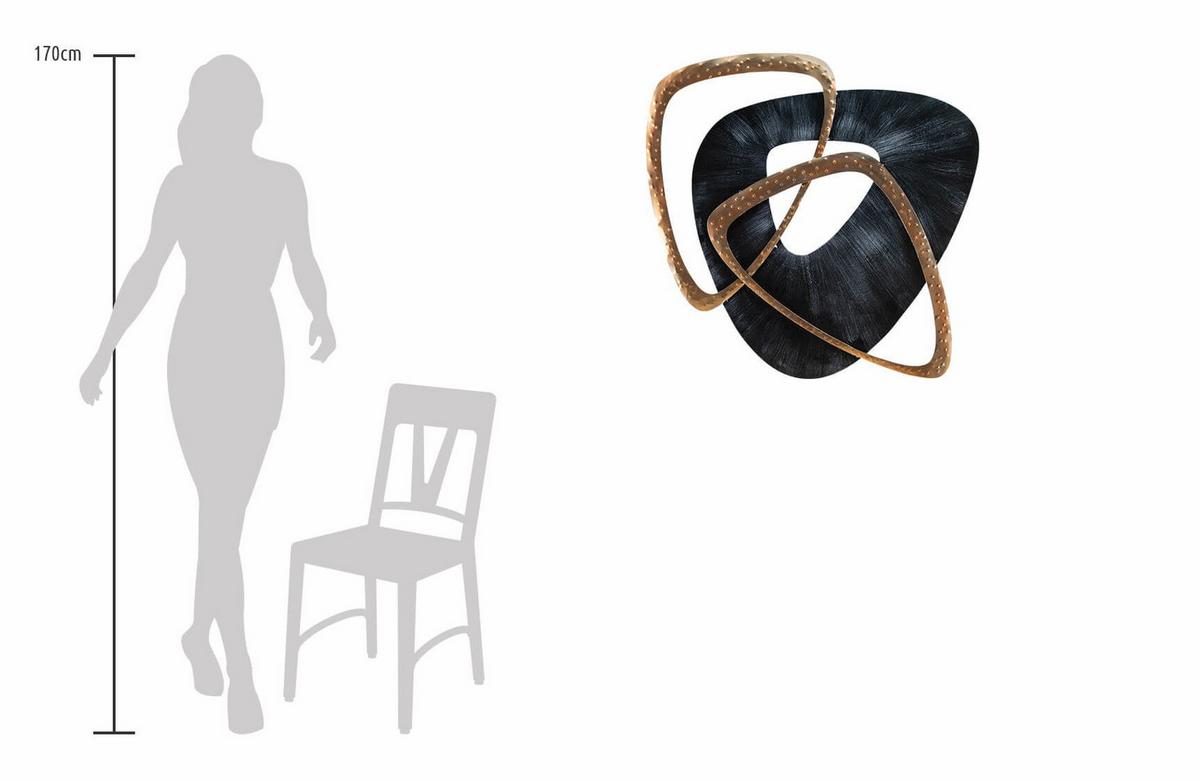 WANDDEKO Schwarz 80/80 cm - Schwarz, Metall (2.9/80/5cm) - KUNSTLOFT