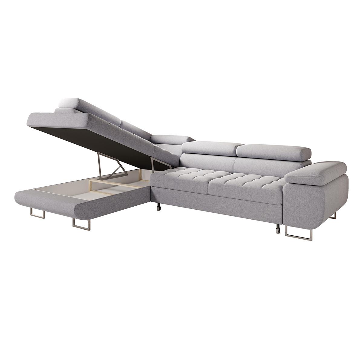 ECKSOFA Eden 4 Sitzplätze Grau - Grau, Holzwerkstoff (271/201cm) - Petits-meubles