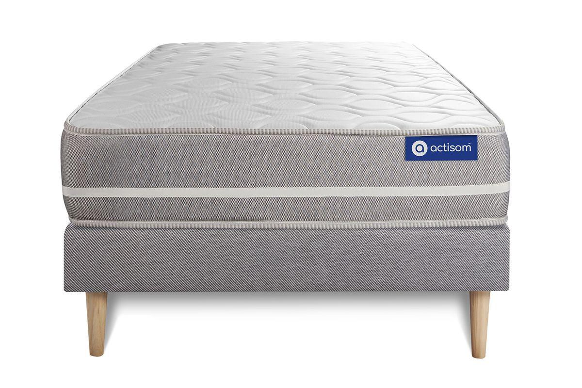 BETT Actiflex touch Taschenfederkern 80 x 200 cm h1 - Kit Bettgestell Grau - Beige/Grau, Karton/Holz (80/200cm) - ACTISOM