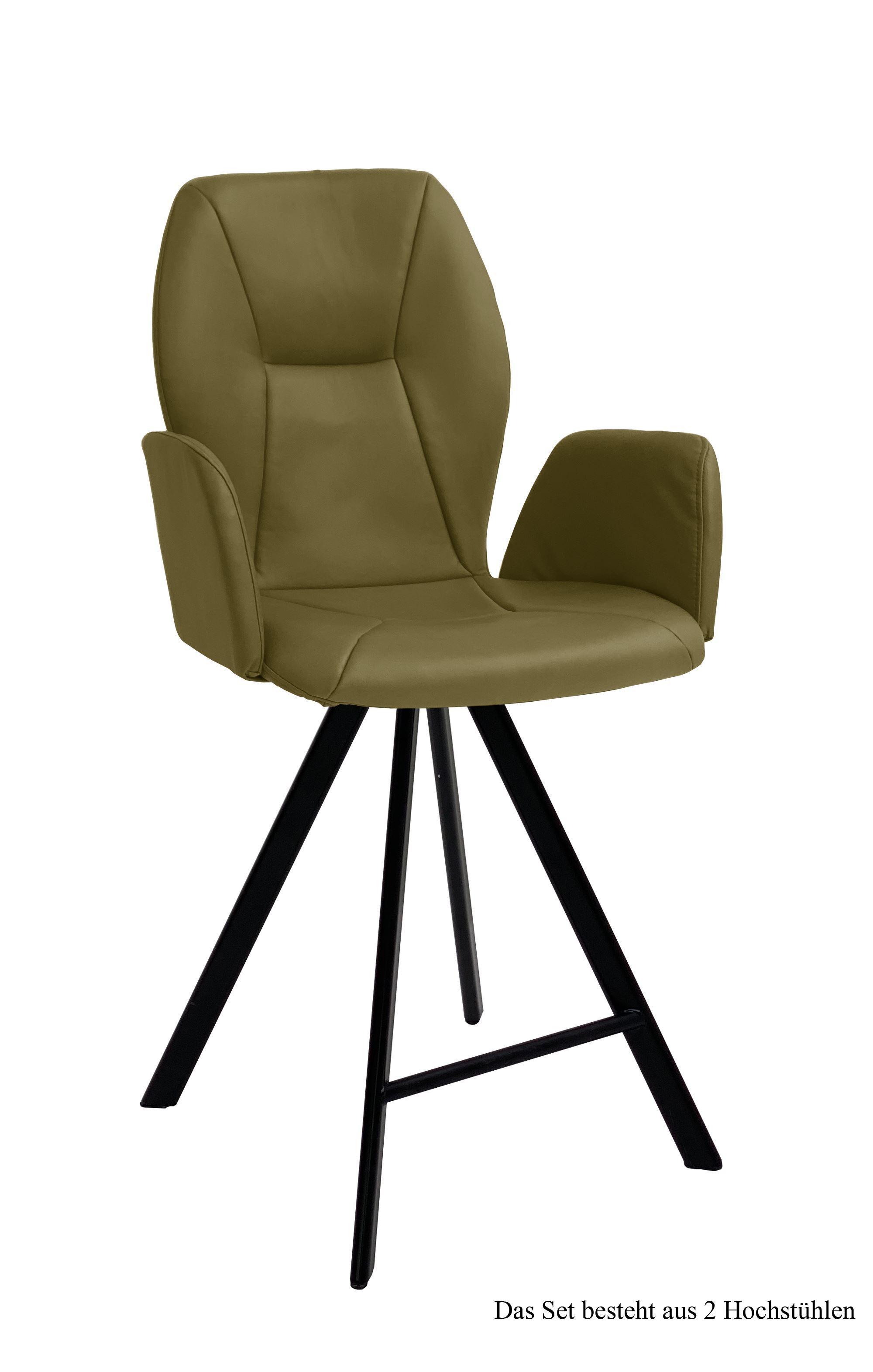 THEKENSTUHL drehbar (2er-Set) Diarria 58x109x60 Schwarz/Olivgrün - Schwarz/Olivgrün, Kunststoff (60/109/58cm) - 58aufmkessel
