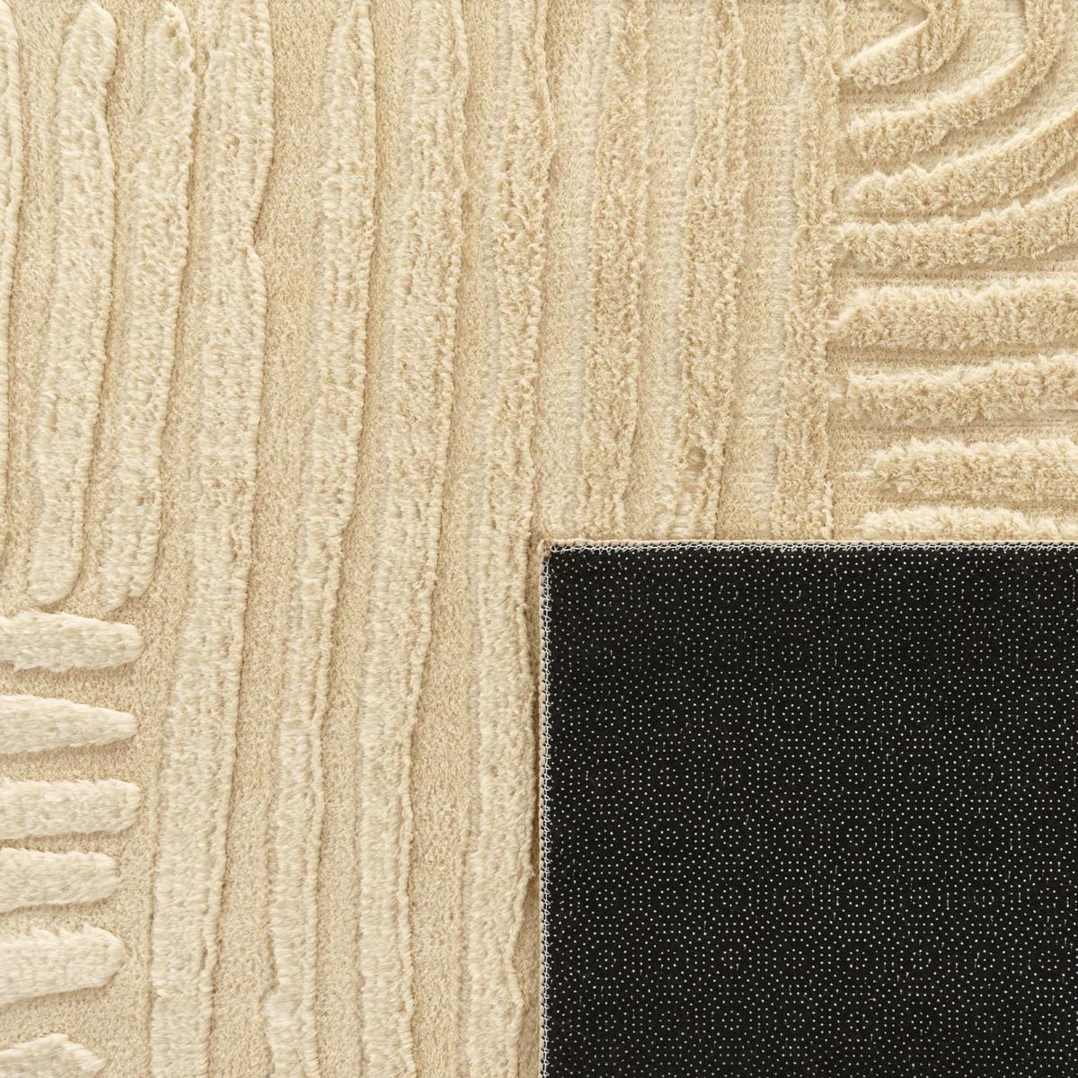 KURZFLORTEPPICH, mit Struktur, aus Polyester, Florhöhe 10 mm, Beige, 80 x 150 cm - Beige, Textil (150/80cm) - KADIMA DESIGN