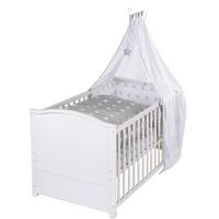 BABYBETT Sterne 2 70 x 140 cm inkl. Textilien - Weiß, Holzwerkstoff (70/140cm) - Roba