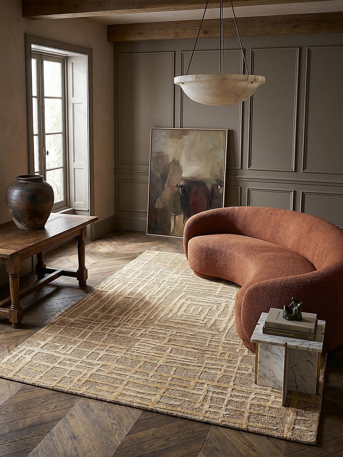 TEPPICH ARLEN, geometrisch, Senfgelb, 200 x 300 cm - Goldfarben, Textil (300/200cm) - KADIMA DESIGN