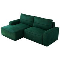 ECKSOFA BELLUNO L Dunkelgrün Velvet - Links - Dunkelgrün/Schwarz, Textil (144/233cm) - MKS