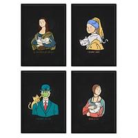POSTER Set mit 4 Katze lustigen A4 Rahmenlos - Klar, Papier (29.7/3cm) - Nacnic