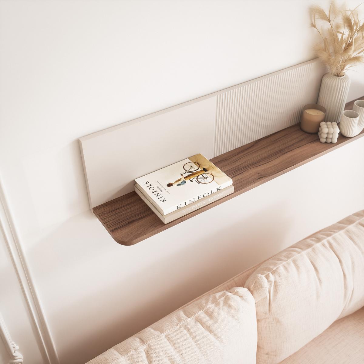 HÄNGEREGAL NAVANI 120 cm – Kaschmir / Nussbaum - Kaschmir/Nussbaumfarben, Holzwerkstoff (120/30/22cm) - Idohome