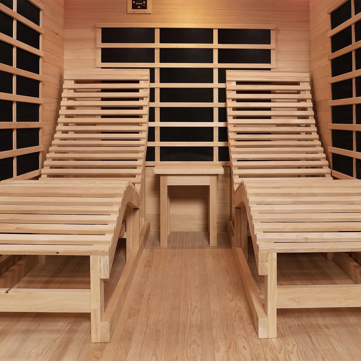 INFRAROTKABINE Billund mit Dual-Heizsystem & Hemlockholz - Naturfarben, Holz (170/190/190cm) - Artsauna