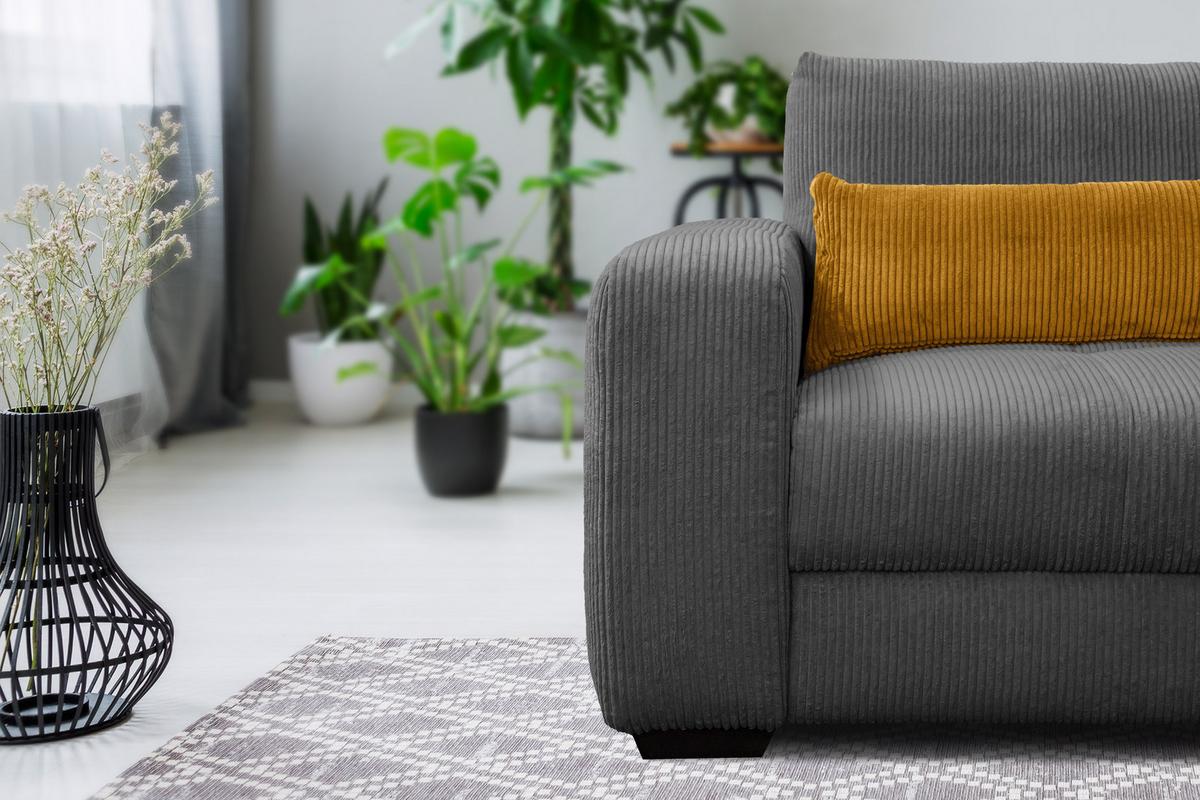 SESSEL OLI in Cordstoff dunkelgrau - Dunkelgrau, Holz/Textil (130/91/108cm) - Wozimo