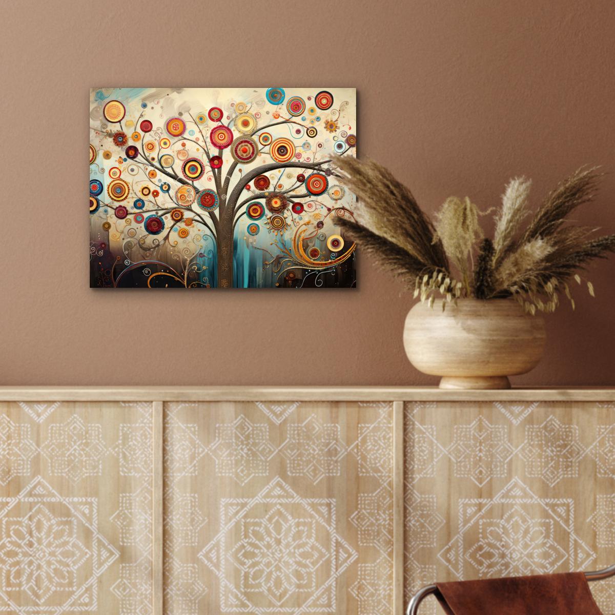 METALLBILD Baum - Baum des Lebens - Farbe 40x30 cm - Braun, Metall (40/30cm) - MuchoWow