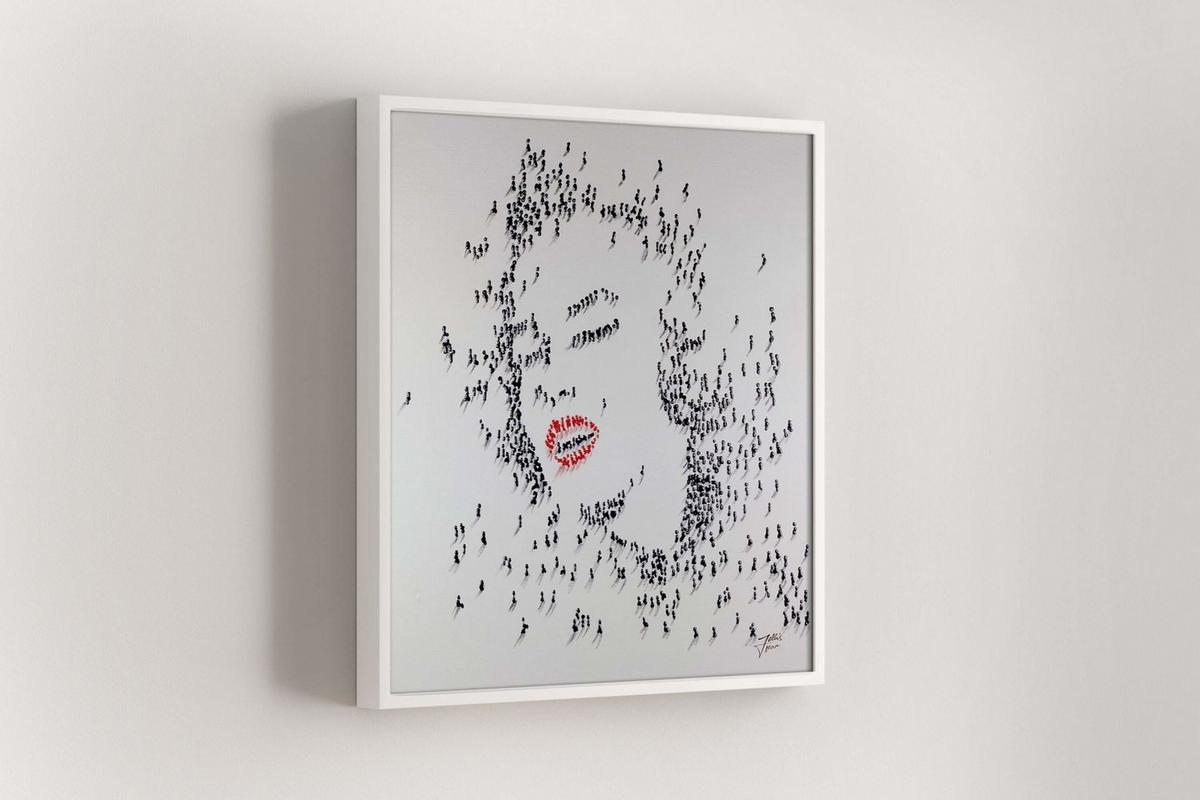 ÖLGEMÄLDE 80/80 cm - Schwarz/Weiß, Holz/Textil (80/80cm) - KUNSTLOFT