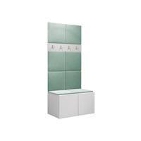 GARDEROBEN-SET Orion IV - Weiß/Mintgrün, Holzwerkstoff/Kunststoff (84/186/46cm) - MIRJAN24