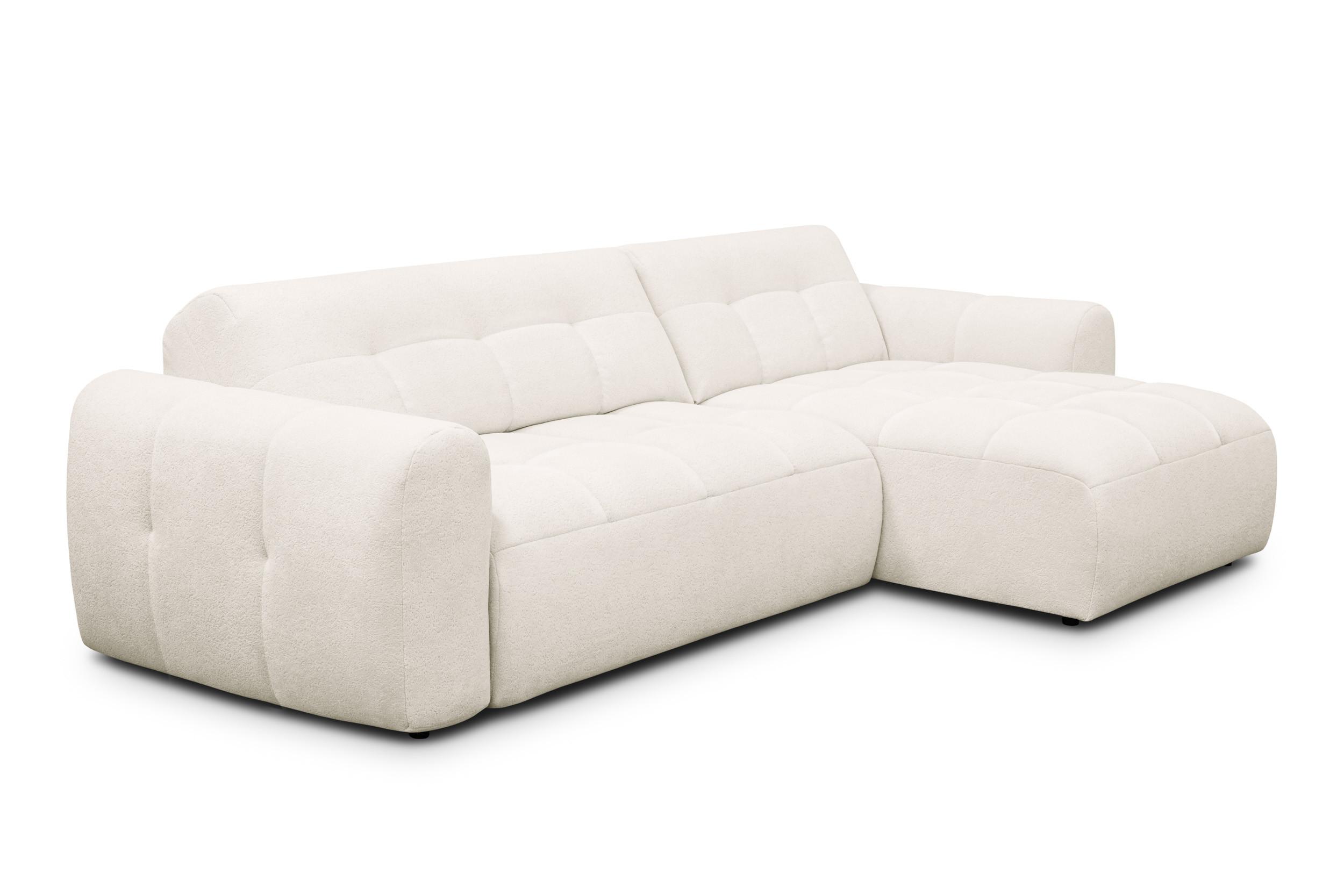 ECKSOFA LUMERO 4-Sitzer RECHTS, creme - Creme/Schwarz, Holz/Textil (275/166cm) - Courtois Laville
