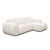 ECKSOFA LUMERO 4-Sitzer RECHTS, creme - Creme/Schwarz, Holz/Textil (275/166cm) - Courtois Laville