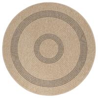 OUTDOORTEPPICH KAUNS, im Vintage-Stil, Schwarz, Ø 200 cm - Beige, Textil (200/200cm) - KADIMA DESIGN