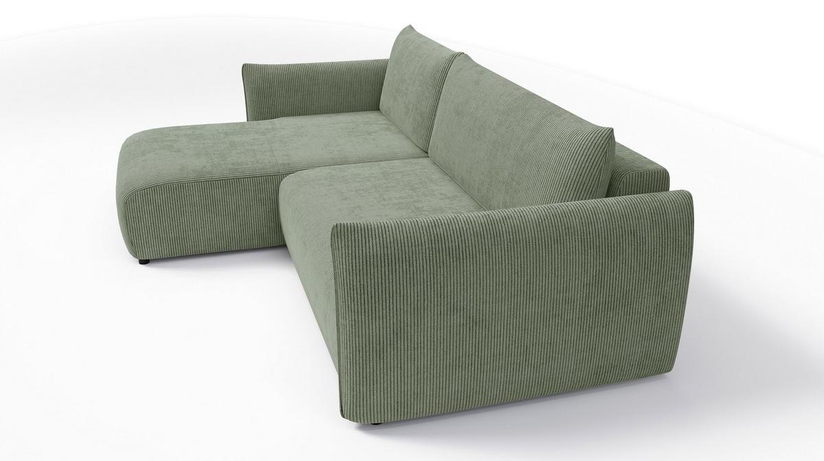 ECKSOFA TAUER 3-Sitzer rechts, mint - Schwarz/Grün, Holz/Textil (248/173cm) - Wozimo