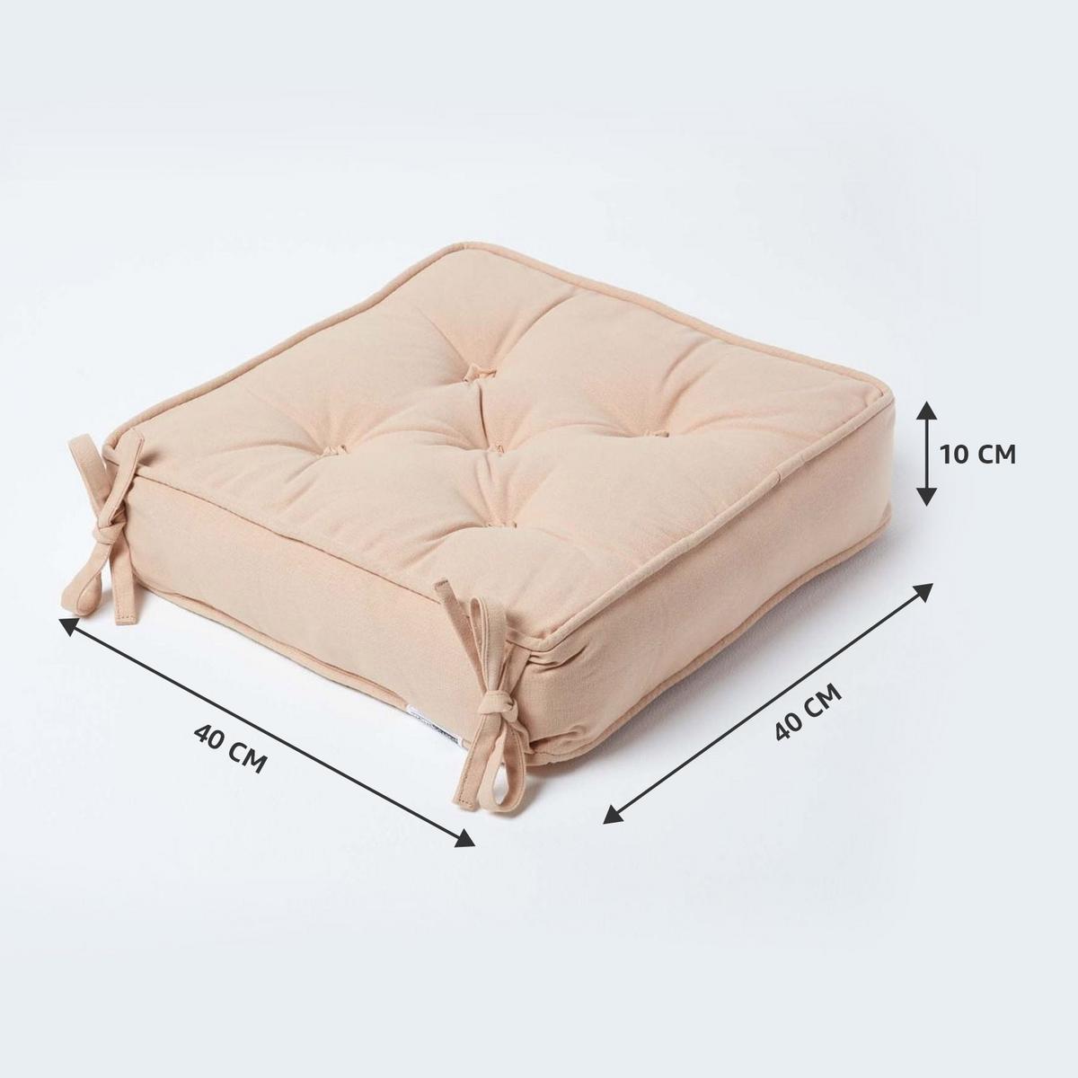 SITZKISSEN beige 40/40/10 cm – Stuhlkissen Baumwolle - Beige, Textil (40/40/10cm) - Homescapes