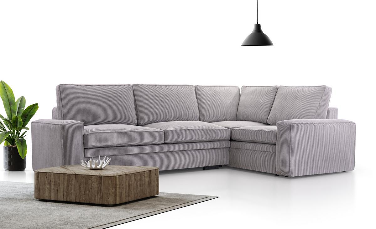 ECKSOFA L Form Treville Grau 296/196/94 cm – Rechts, mit Bettkasten und Schlaffunktion - Schwarz/Grau, Kunststoff/Textil (296/196cm) - AX Living