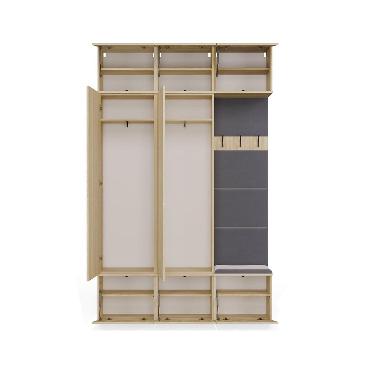 GARDEROBENSCHRANK modern, Schrank Set Kleiderschrank - Schuhschrank Sonoma Eiche 150/238/35 - Sonoma Eiche, Holzwerkstoff (150/238/35cm) - RAUMHIRSCH FURNITURE