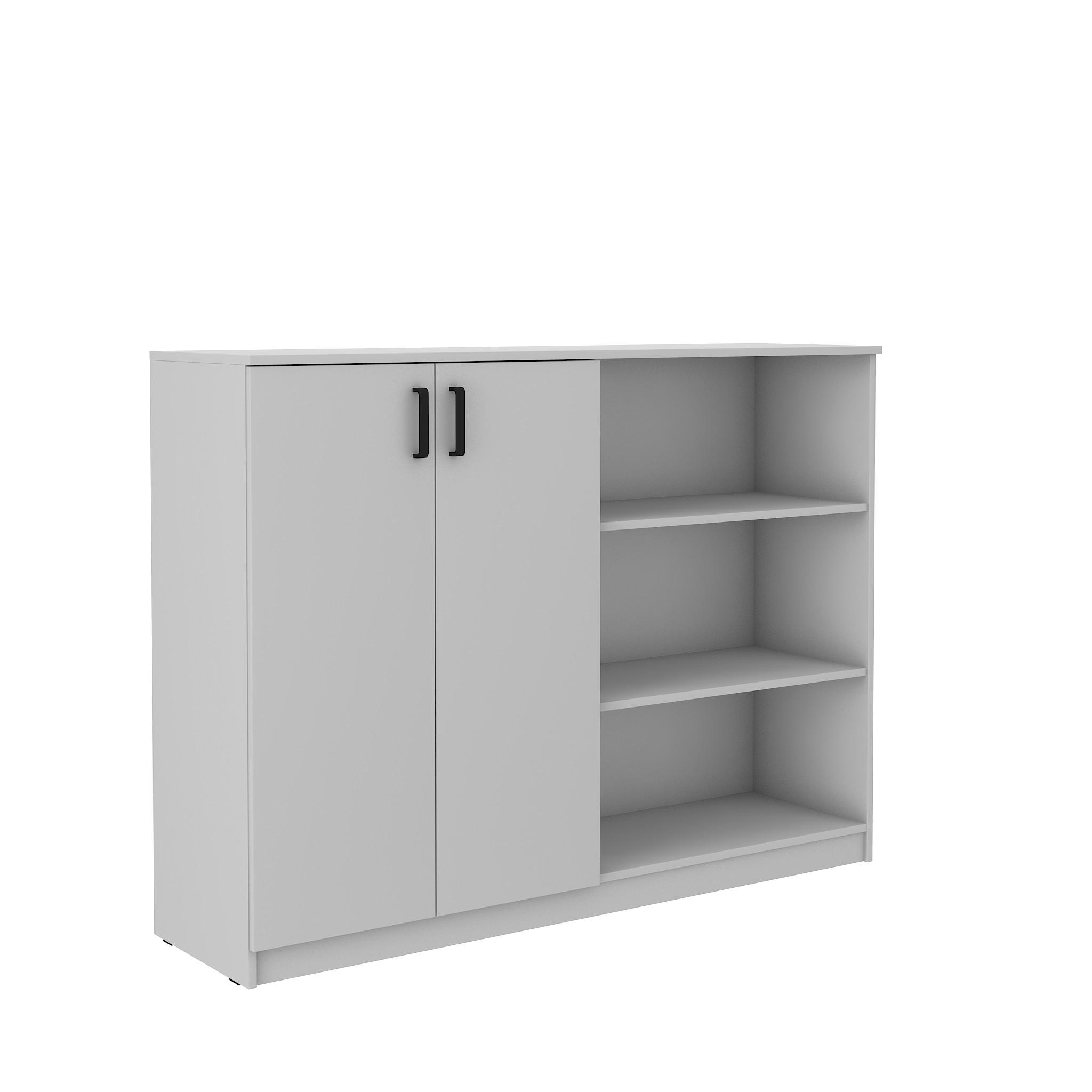 SIDEBOARD MALTESA 160/117/44 cm mit 2 Türen Grau - Grau, Holzwerkstoff (160/117/44cm) - MASSENO
