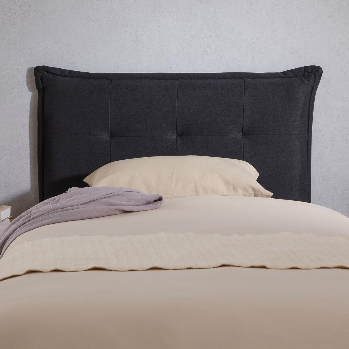 KOPFTEIL JALEYA 90x190 cm schwarz - Schwarz, Textil (91/99/7cm) - IDIMEX