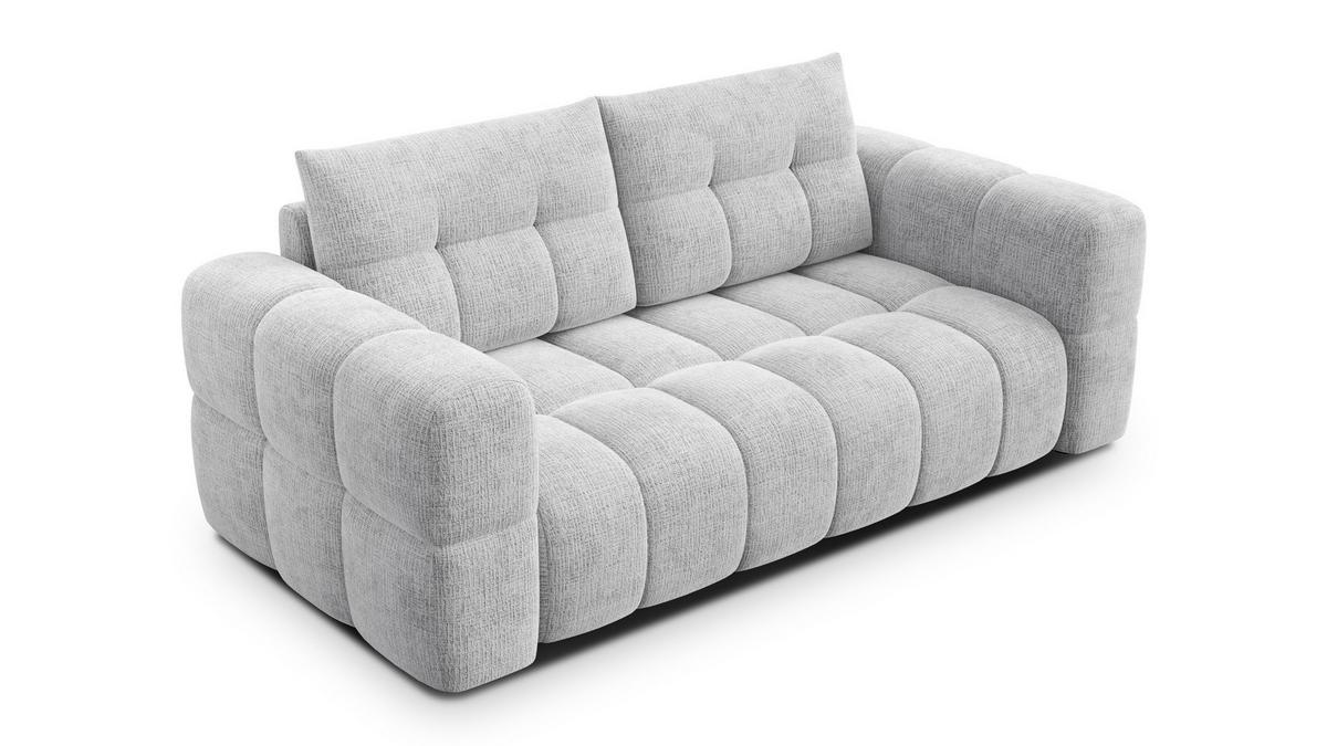 SOFA CLOUDI 2,5-Sitzer, hellgrau - Hellgrau/Schwarz, Holz/Textil (211/89/104cm) - Wozimo