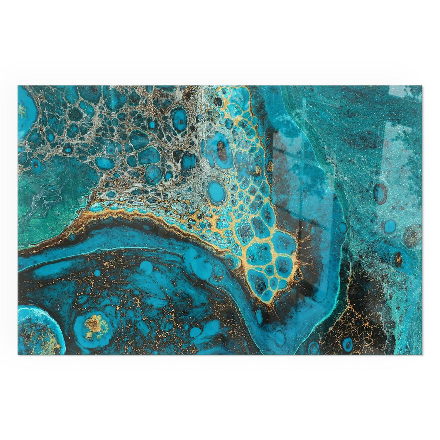 GLASPLATTE für Kamin 60x40 cm - Türkis, Glas (60/40/0.4cm) - TULUP