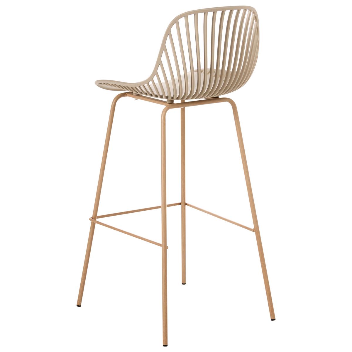 SET mit 4 Barstühlen Beige Kleve - Hellbraun/Beige, Kunststoff (46/103/48cm) - Beliani