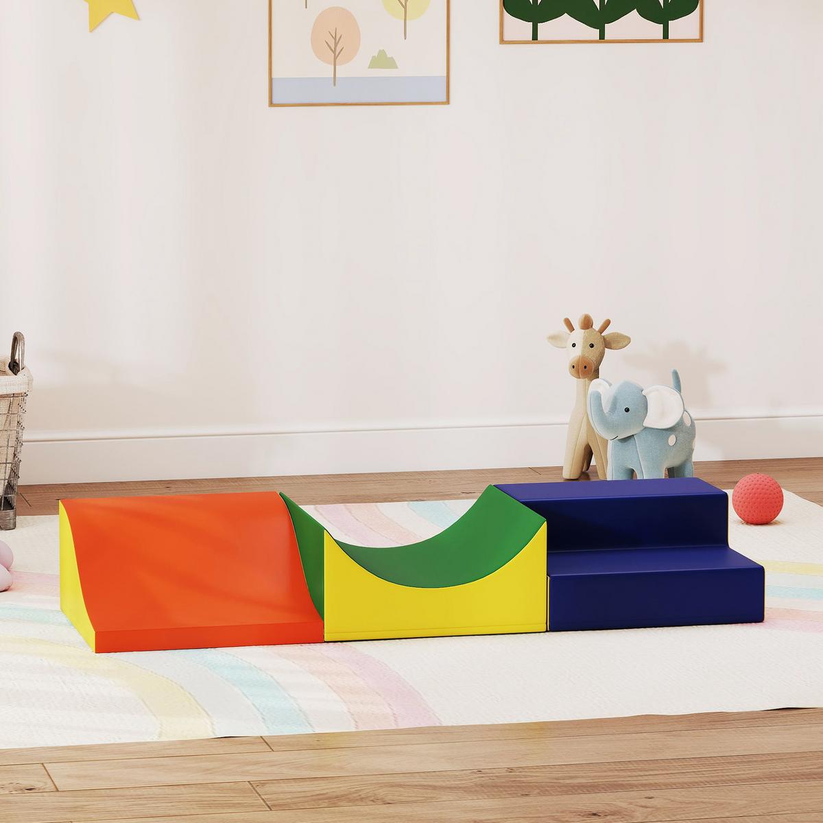 SCHAUMSTOFF Bausteine Kinder 3 Stück Klettern Riesenbausteine Gelb - Gelb, Kunststoff (45.7/141cm) - AIYAPLAY