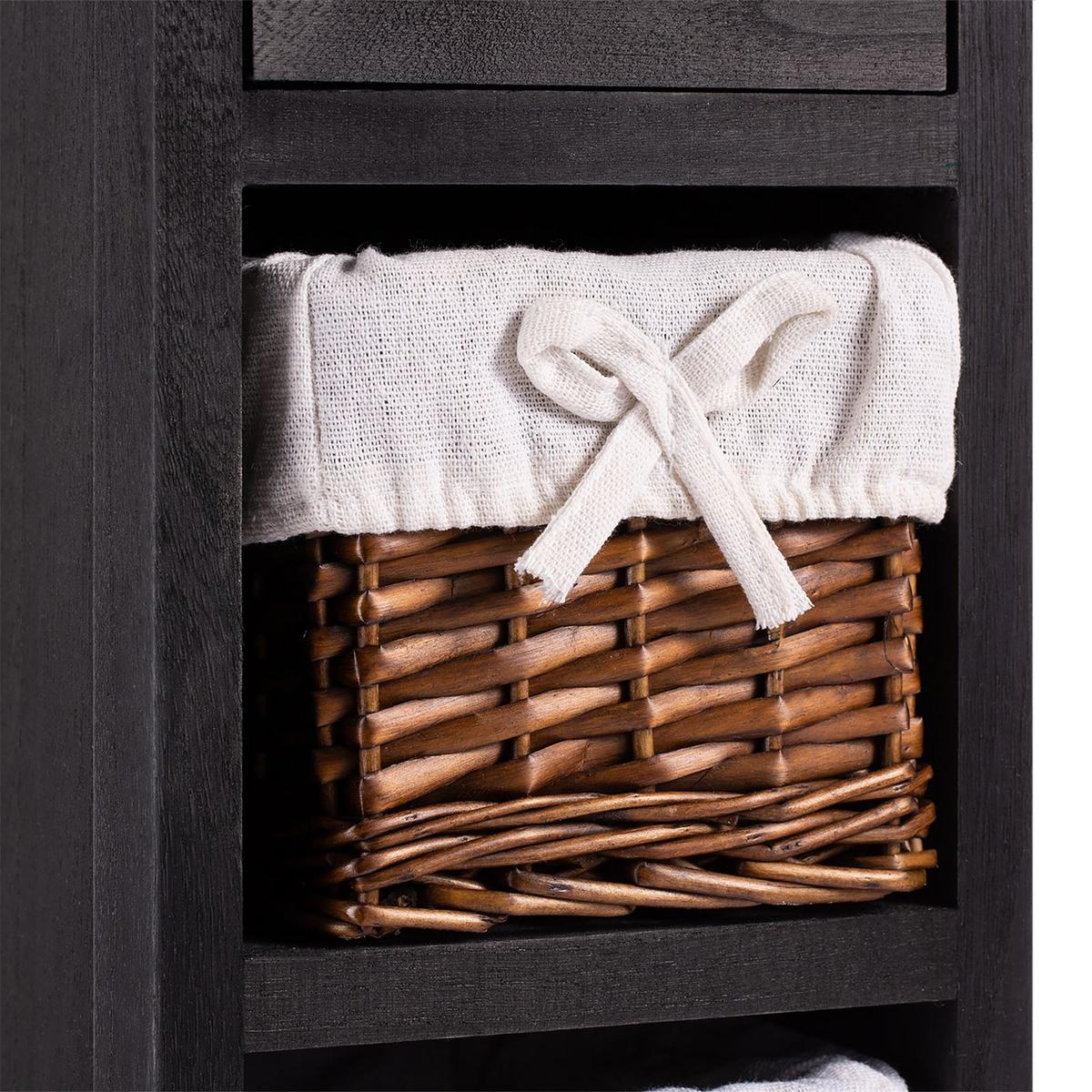 REGAL FLOWER schwarz, braun/weiß - Schwarz, Holz (20/70/20cm) - CARO-Möbel