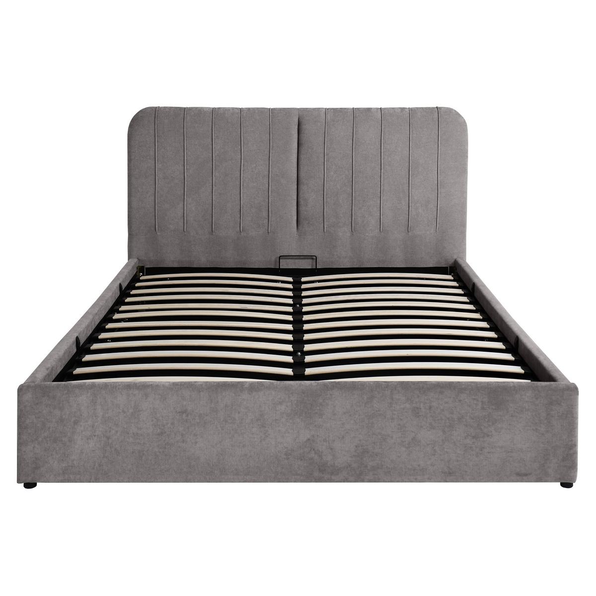 POLSTERBETT Livre ohne Matratze, mit Bettkasten, Gasdruckfedern, 160x200 cm, Chenille-Stoff, Dunkelgrau - Dunkelgrau, Textil (160/200cm) - Beautysofa