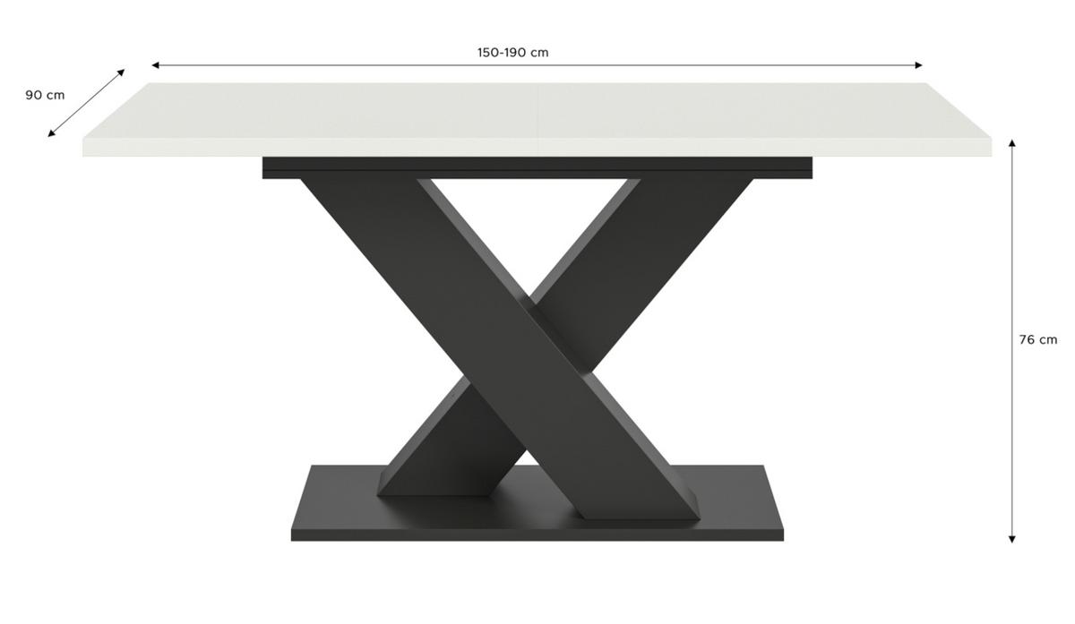 ESSTISCH weiß, grau 150 - 190 cm, Küchentisch ausziehbar - Weiß/Grau, Holz/Holzwerkstoff (150/90/76cm) - Inn.Furn
