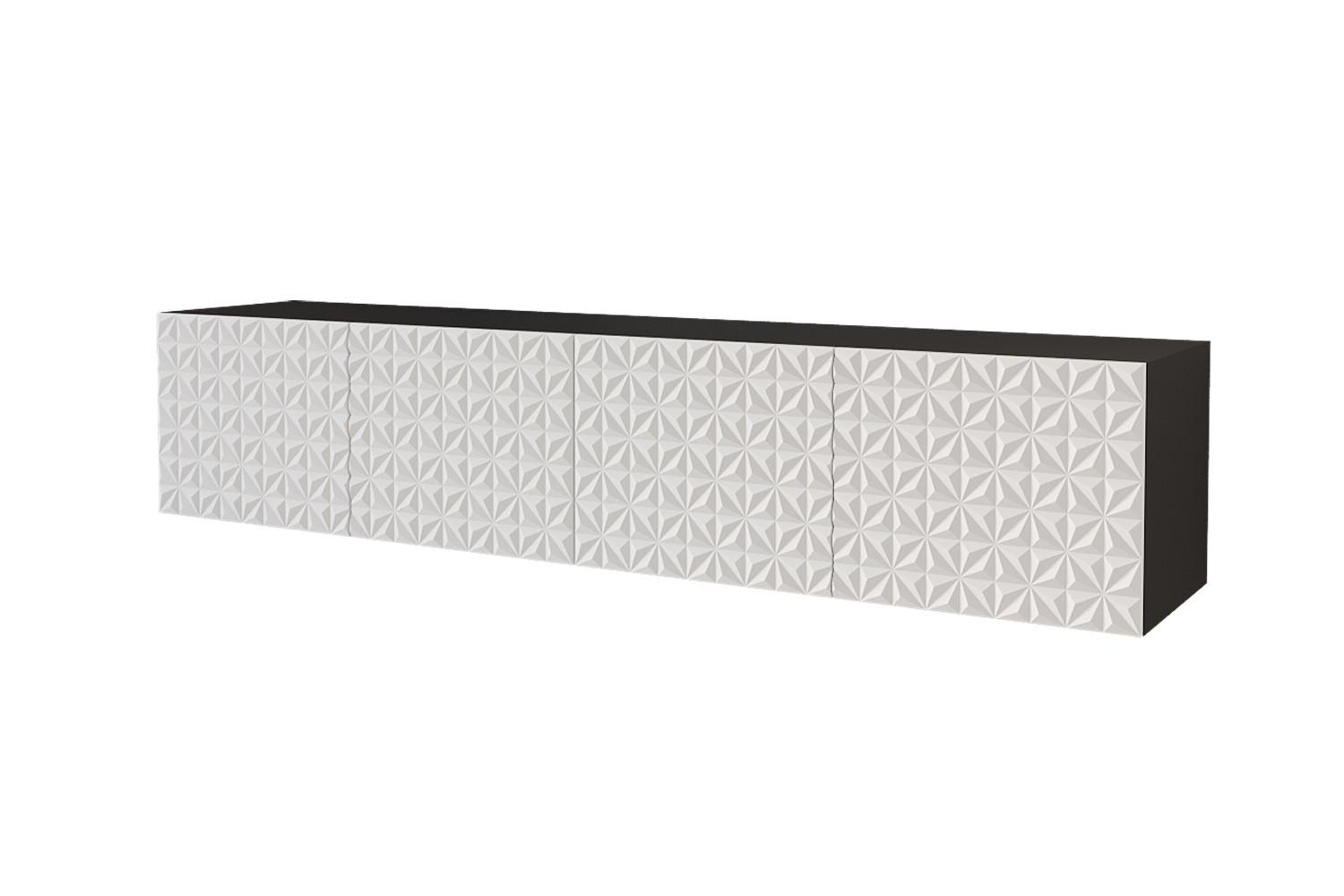 LOWBOARD VIRA-W 2x100x40x40 cm - Schwarz / Weiß - Weiß, Holzwerkstoff (200/40/40cm) - ALTDECOR