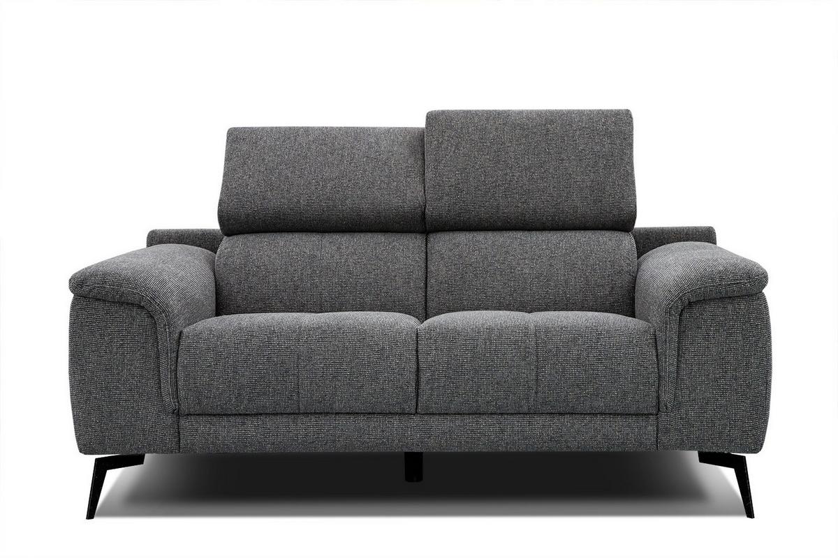 SOFA FIERO 2-Sitzer, dunkelgrau - Dunkelgrau/Schwarz, Holzwerkstoff/Textil (170/82/103cm) - Wozimo