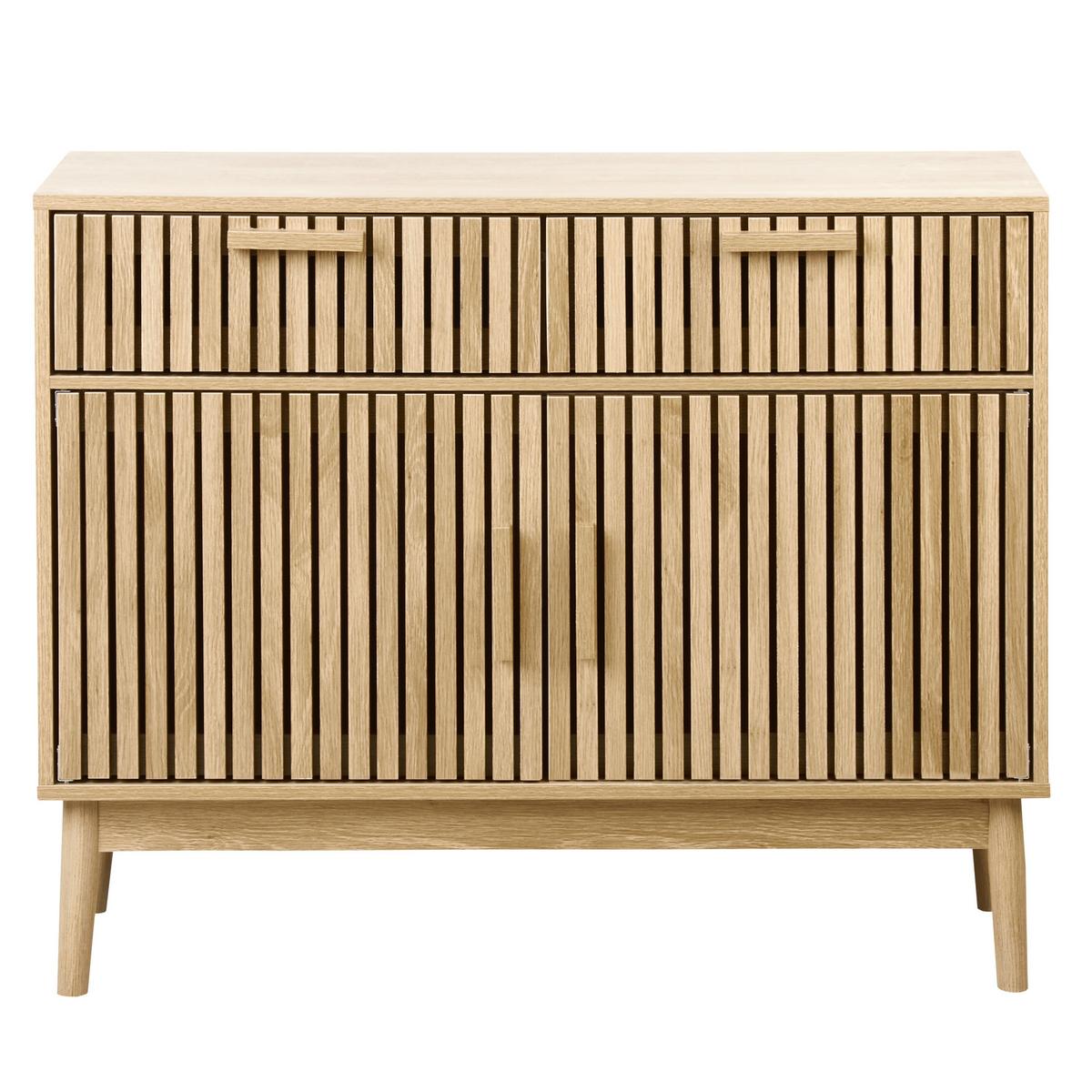 SIDEBOARD mit 2 Türen Hellbraun Lynwood - Braun, Holzwerkstoff (100/80/35cm) - Beliani