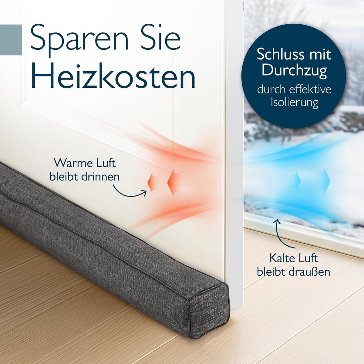 ZUGLUFTSTOPPER Levante OM 6,5x130cm Dunkelgrau - Dunkelgrau, Textil (6/130cm) - Beautissu 