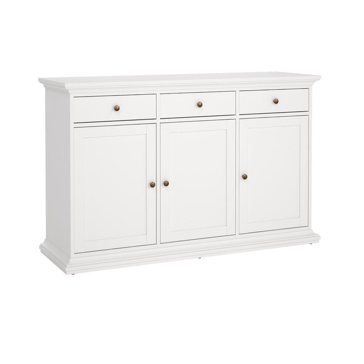 ANRICHTE mit 3 Türen und 3 Schubladen sofia 143,7/46,1/91,66 cm - Weiß, Holzwerkstoff (46.1/91.66/47cm) - Calicosy
