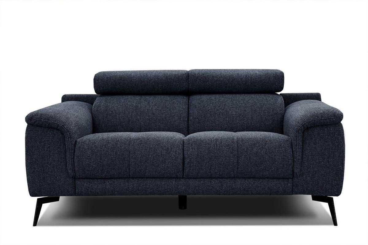 SOFA FIERO 2-Sitzer, dunkelblau - Schwarz/Dunkelblau, Holzwerkstoff/Textil (170/82/103cm) - Wozimo