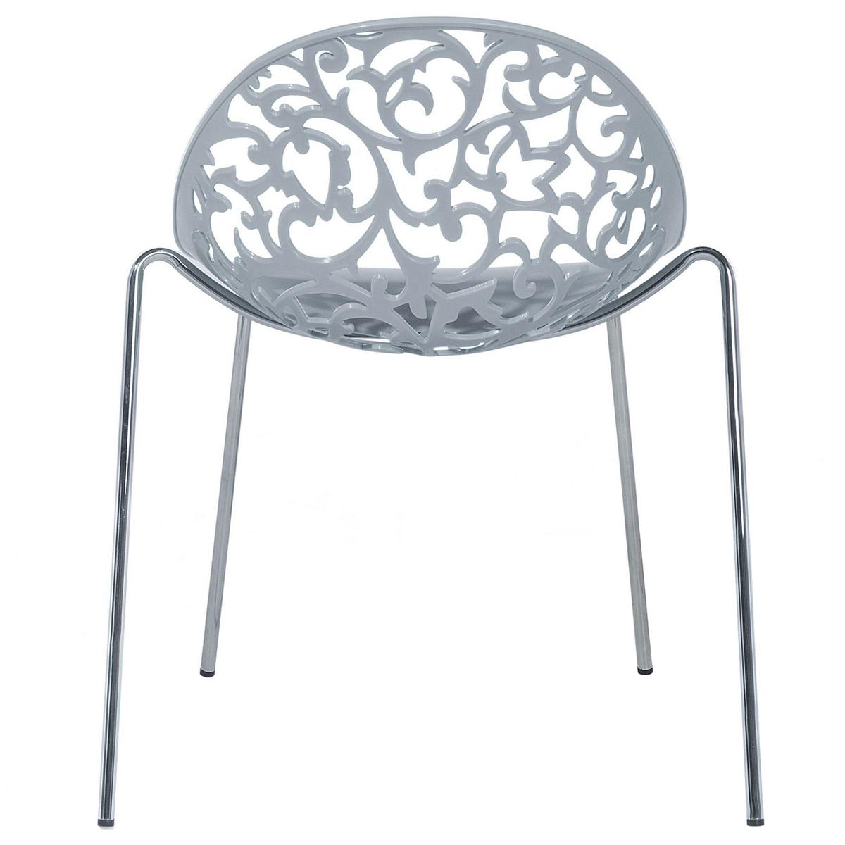 ESSZIMMERSTUHL 4er-Set Kunststoff Grau Mumford - Grau, Kunststoff/Metall (62/80/43cm) - Beliani