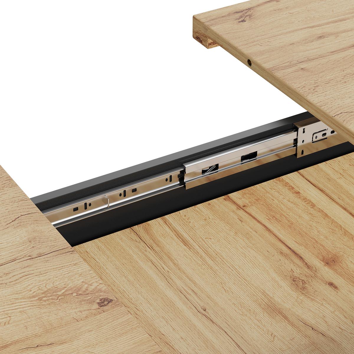 ESSTISCH Ausziehbar 110-140cm mit LED & 2 Schubladen Holzoptik - Naturfarben, Holzwerkstoff (80/110/75cm) - Urban Meuble