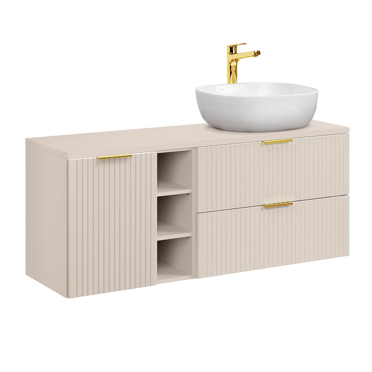 WASCHTISCH 140.8cm Adriel Kaschmir - Beige, Holzwerkstoff (140.8/59/46cm) - Petits-meubles