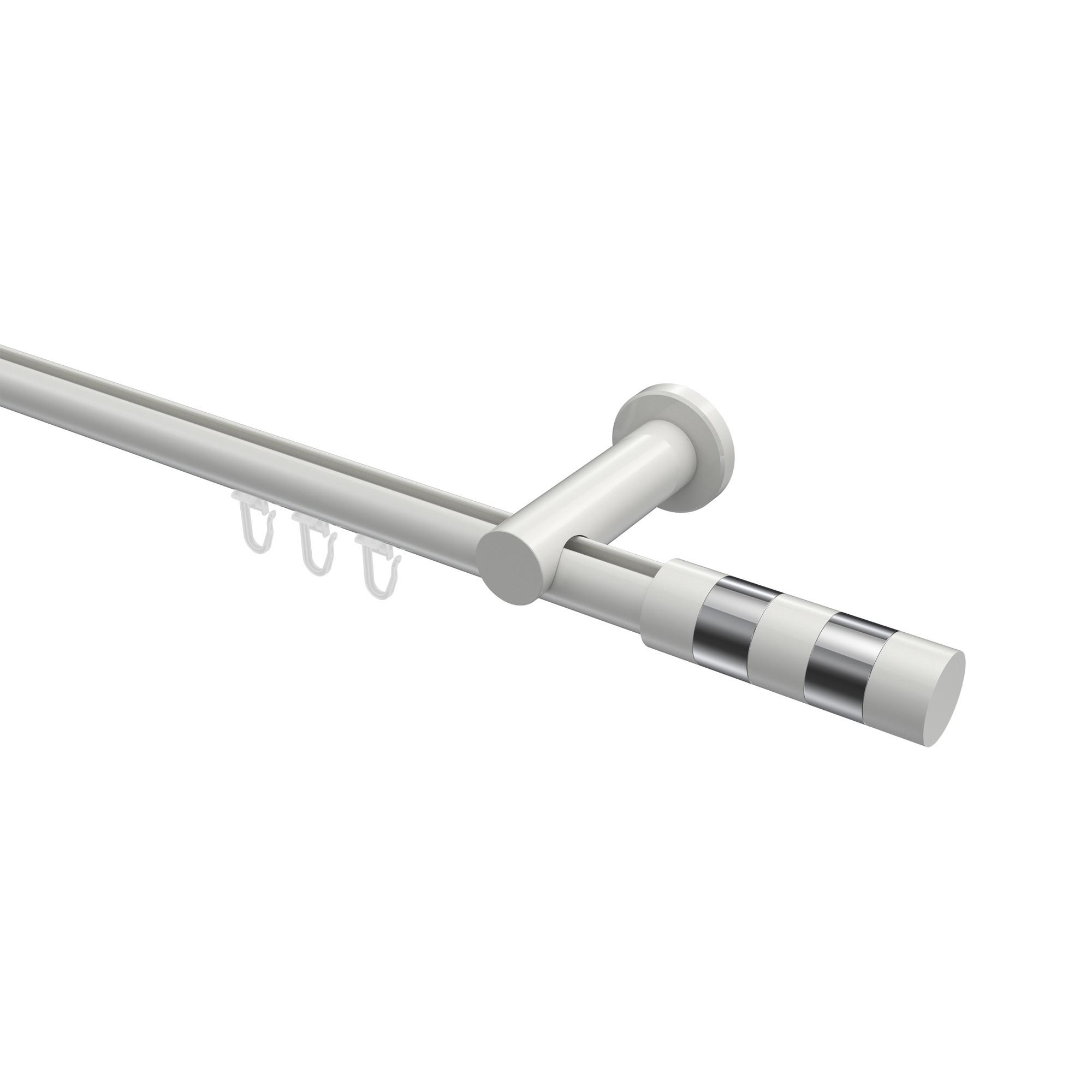 GARDINENSTANGE INNENLAUF Platon Mavell 280 cm (geteilt in 2 x 140 cm), 1-läufig, 20 mm Ø Weiß - Chromfarben/Weiß, Metall (280cm) - INTERDECO