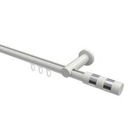 GARDINENSTANGE INNENLAUF Platon Mavell 280 cm (geteilt in 2 x 140 cm), 1-läufig, 20 mm Ø Weiß - Chromfarben/Weiß, Metall (280cm) - INTERDECO