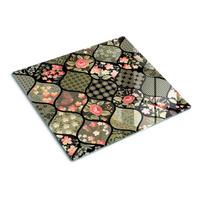 GLASPLATTE 60x52 cm Blumenmuster - Grün, Glas (60/0.4/52cm) - TULUP