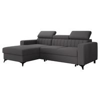 ECKSOFA Milano, Seite: Links LC+2R - Schwarz/Grau, Holz/Textil (236/172cm) - MIRJAN24